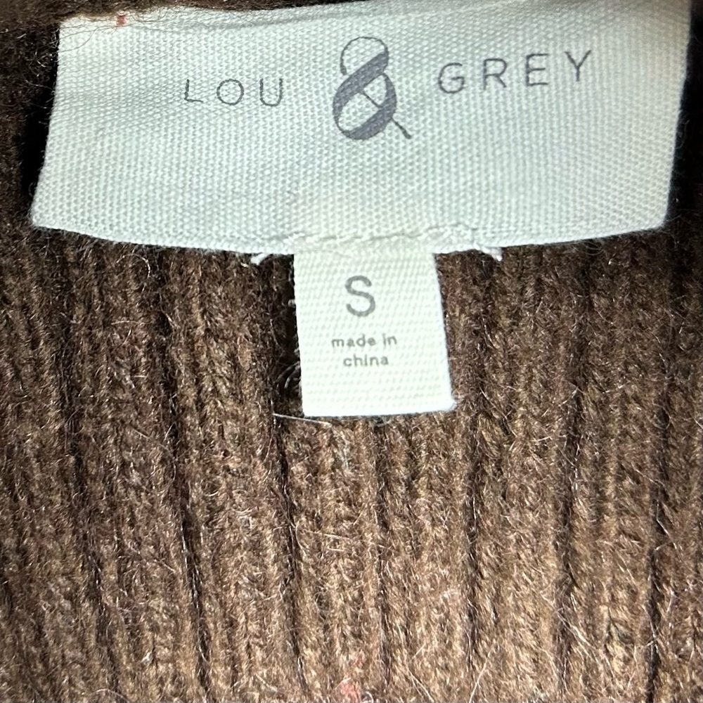Lou & Grey Chocolate Knit Fairisle Mock Neck Sweater Women’s S Colorful - Picture 3 of 16